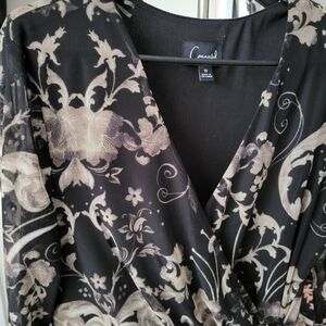 Connected Apparel Black and Gold Long Sleeve Dress